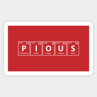 Pious (P-I-O-U-S) Periodic Elements Spelling Sticker